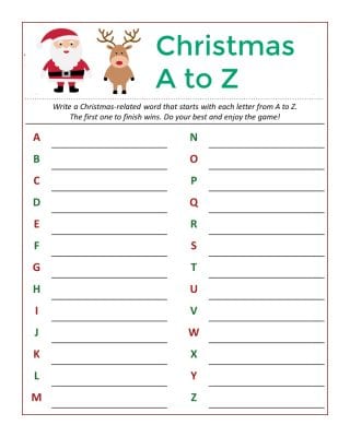 Free Printable Santa's Christmas Word Game - Mama Likes This