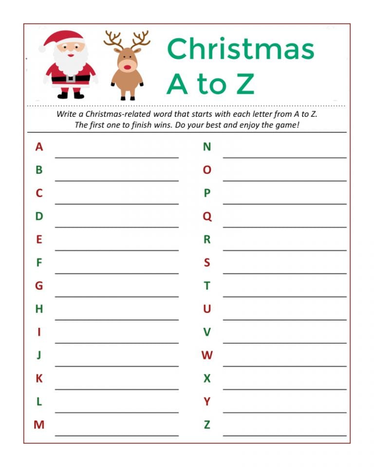Free Printable Santa's Christmas Word Game - Mama Likes This