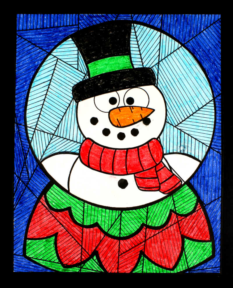 Free Printable Snowman Snow Globe Coloring Page Mama Likes This