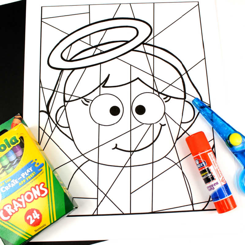 supplies for angel coloring craft