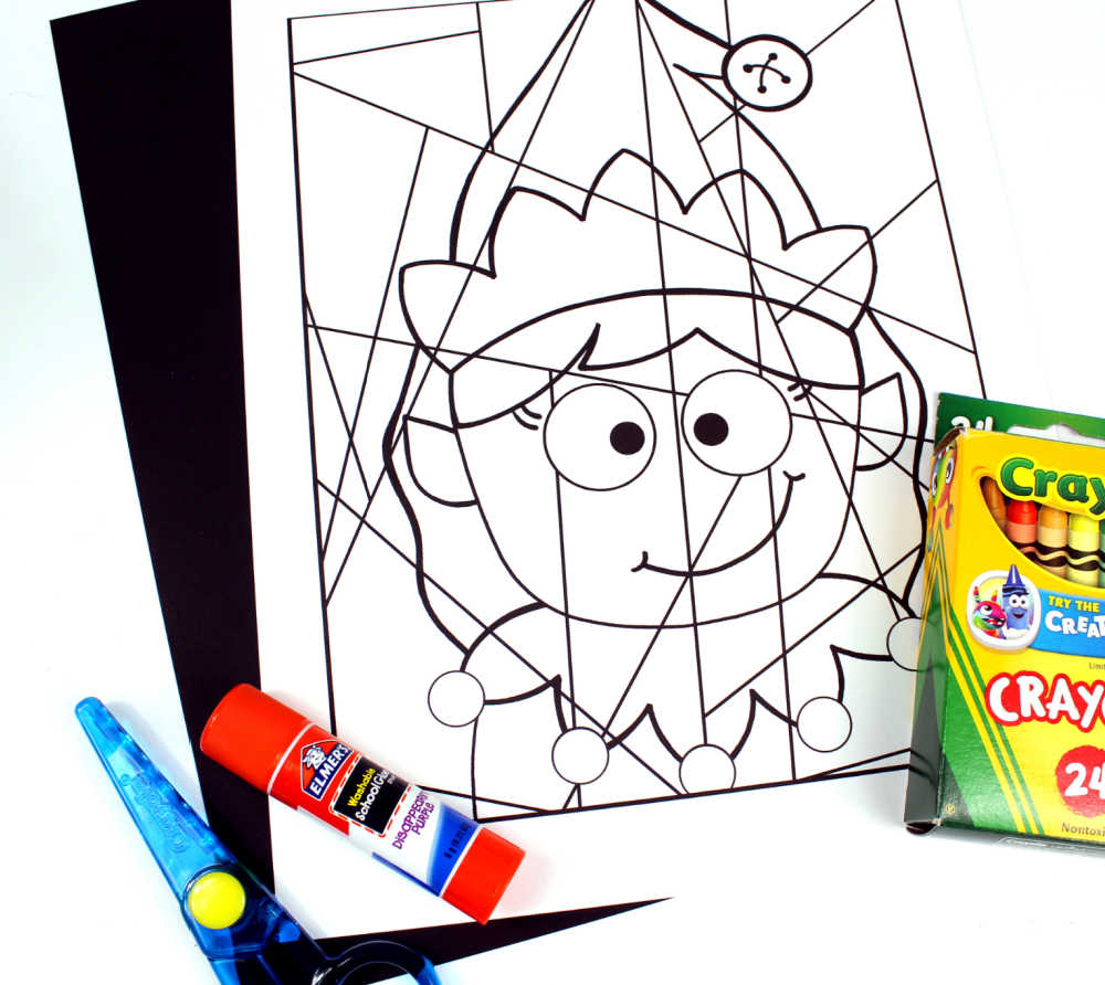 supplies for elf girl coloring page