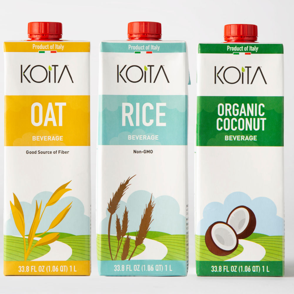 three cartons of koita milk alternative