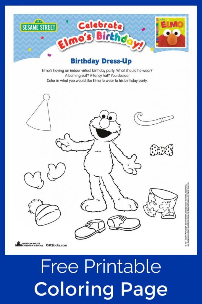 Free Printable Elmo Dress Up Coloring Page - Mama Likes This