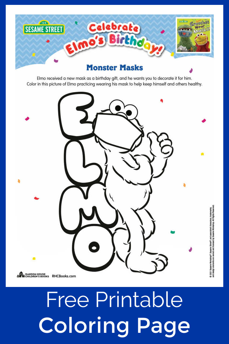 images of elmos face coloring pages