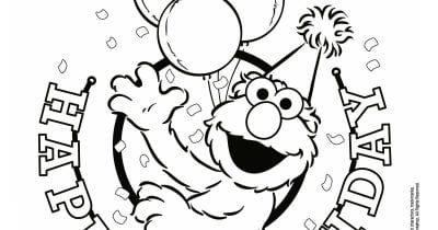 feature elmo birthday coloring page