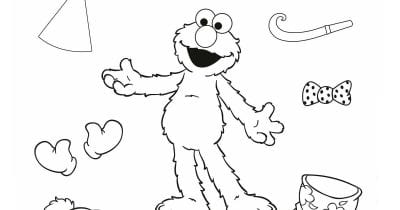 feature elmo dress up coloring page