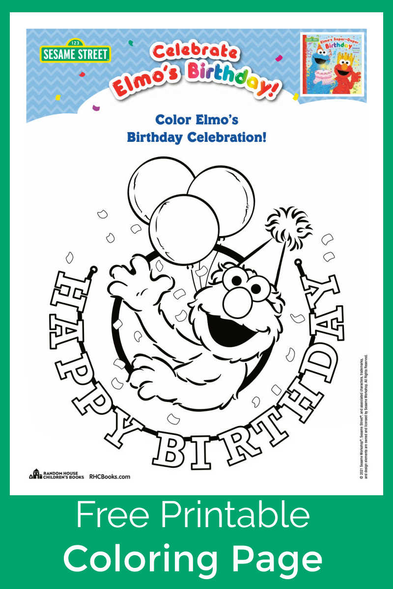 Have a happy birthday and fun celebration, when you download my free printable Elmo birthday coloring page.