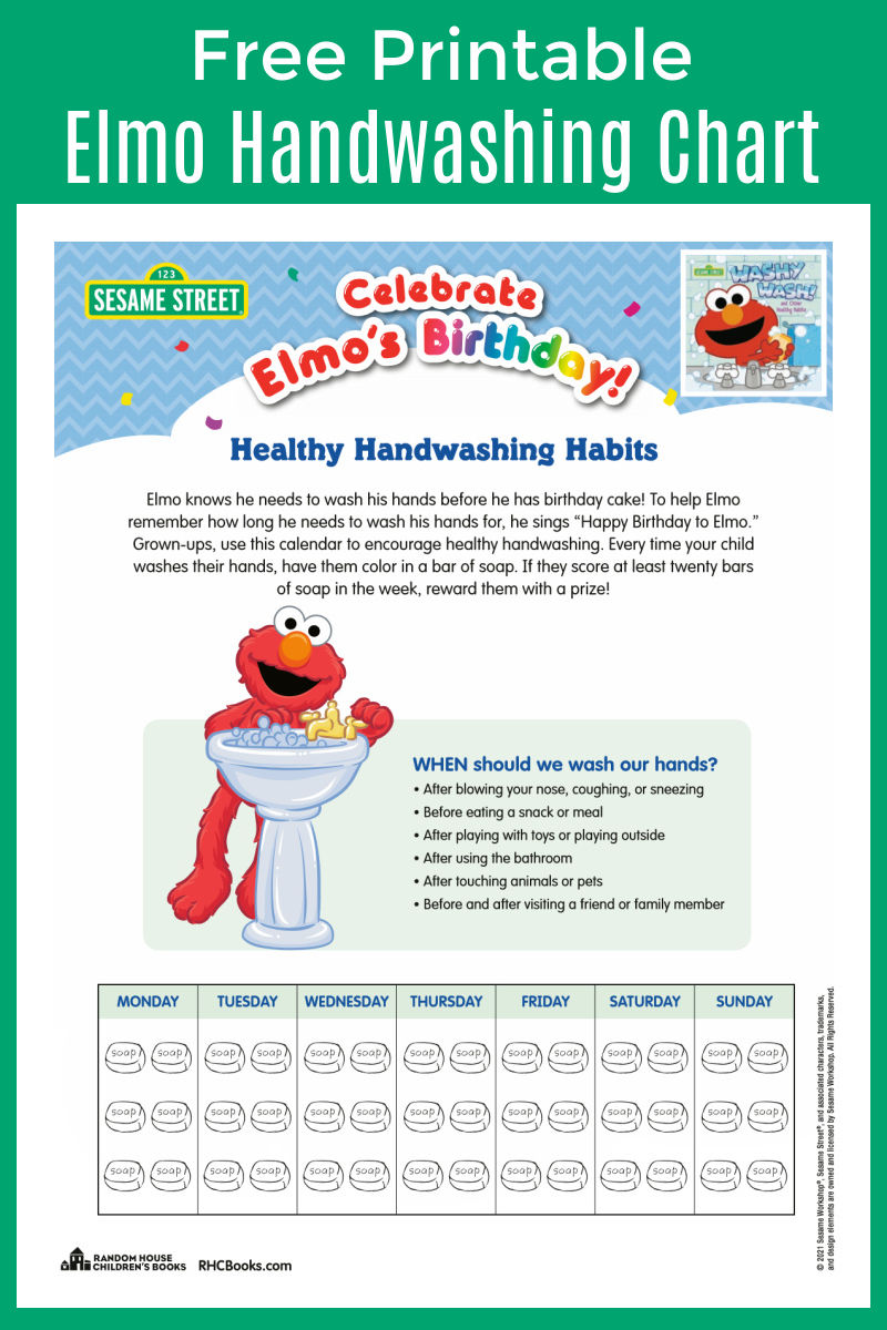 Download my free printable Elmo hand washing chart, so that you can encourage your kids to be safe and healthy. 