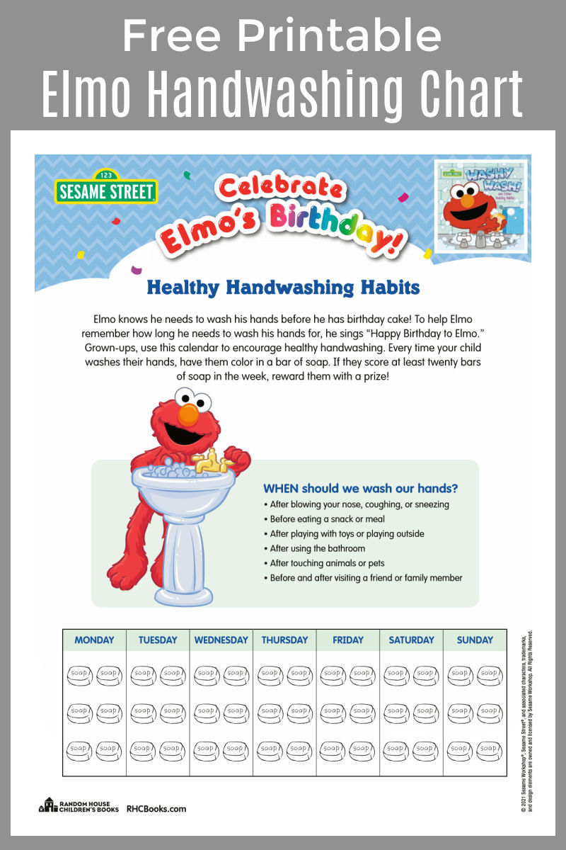 Download my free printable Elmo hand washing chart, so that you can encourage your kids to be safe and healthy. 