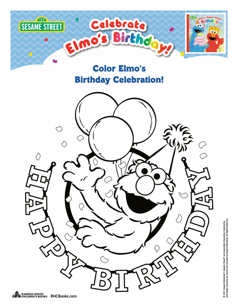 Free Printable Elmo Birthday Coloring Page Mama Likes This