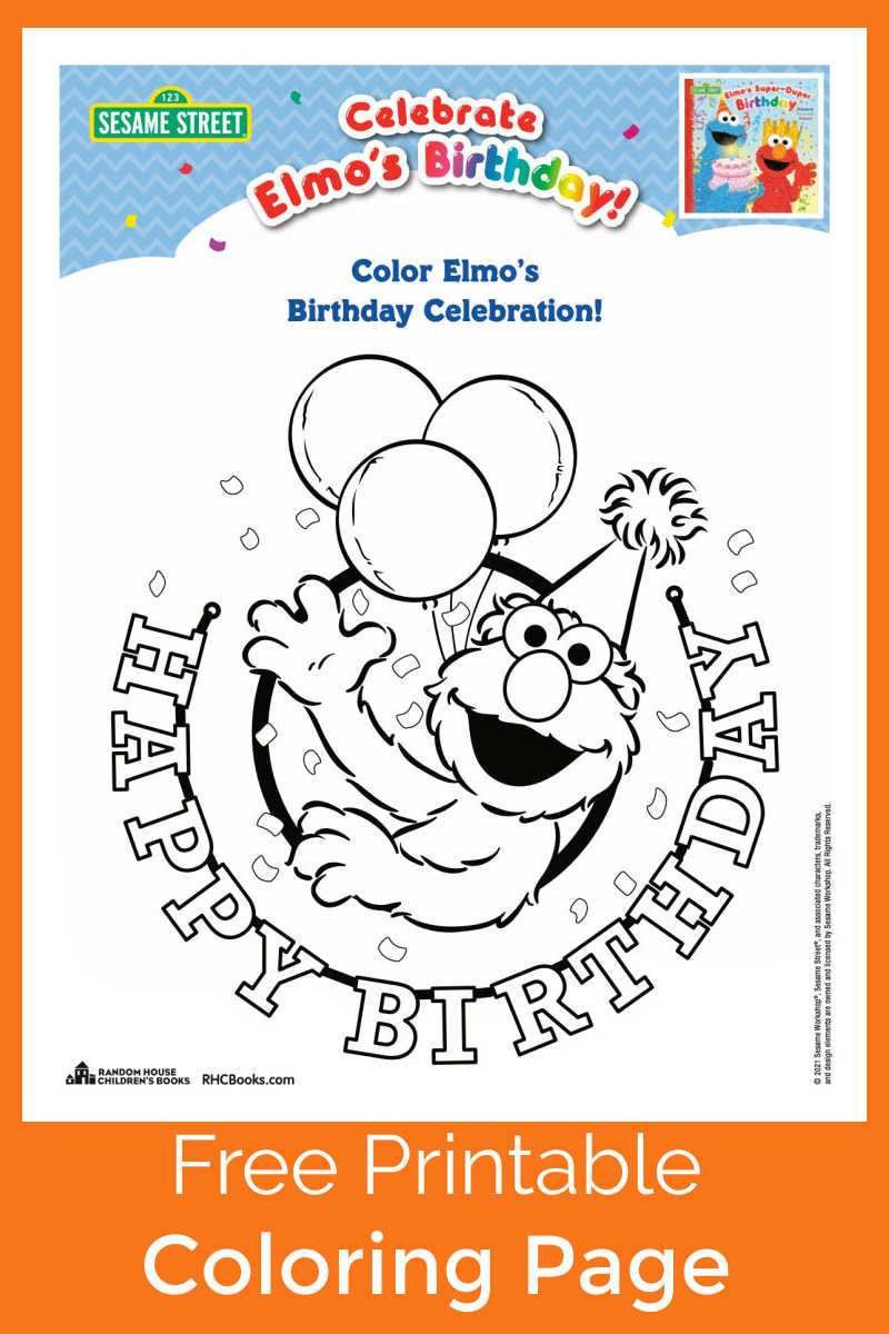 Have a happy birthday and fun celebration, when you download my free printable Elmo birthday coloring page.
