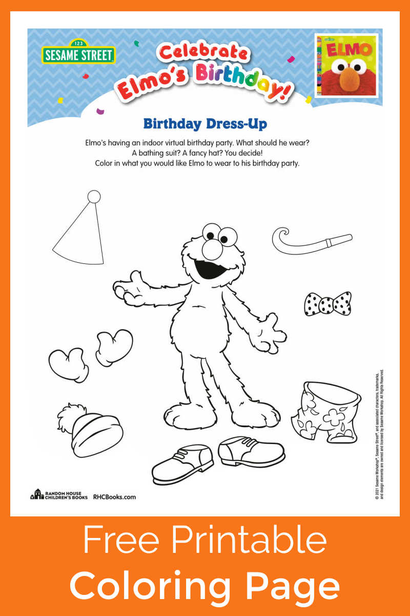 Free Printable Elmo Dress Up Coloring Page - Mama Likes This