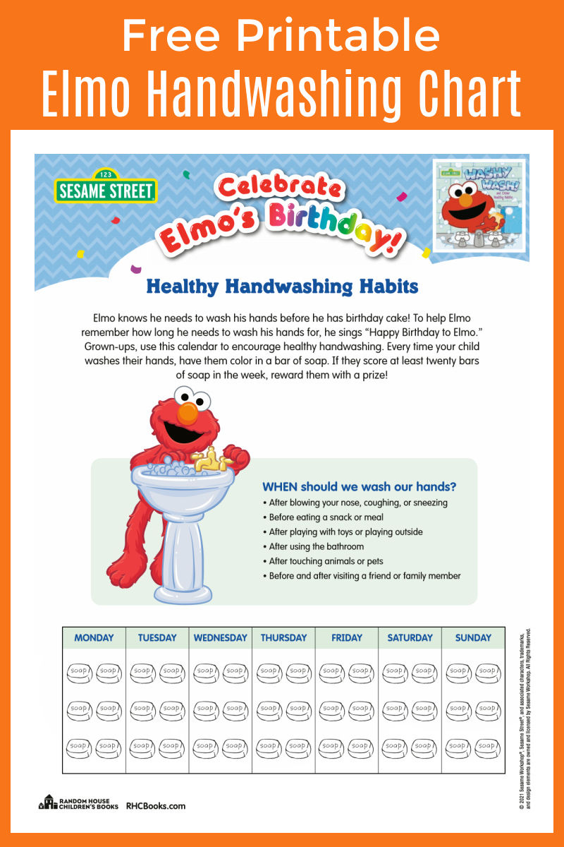 Download my free printable Elmo hand washing chart, so that you can encourage your kids to be safe and healthy. 