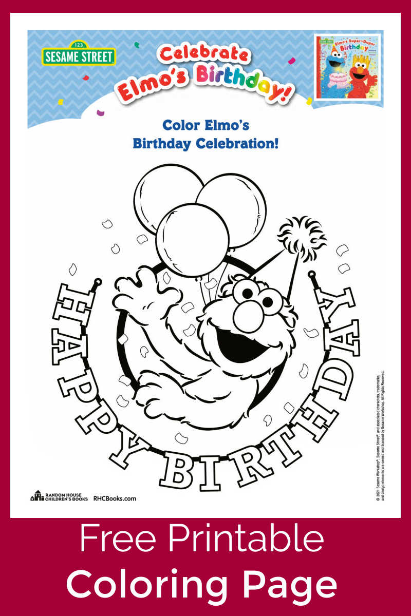 Have a happy birthday and fun celebration, when you download my free printable Elmo birthday coloring page.