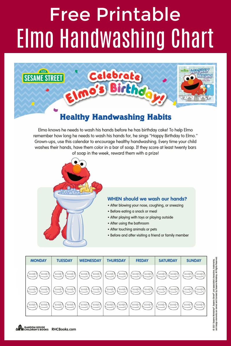 Download my free printable Elmo hand washing chart, so that you can encourage your kids to be safe and healthy. 