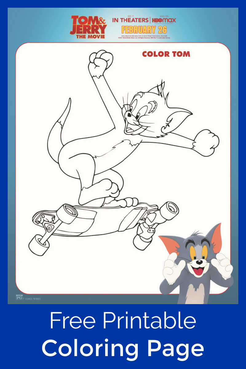 Free Printable Tom and Jerry Coloring Page - Mama Likes This