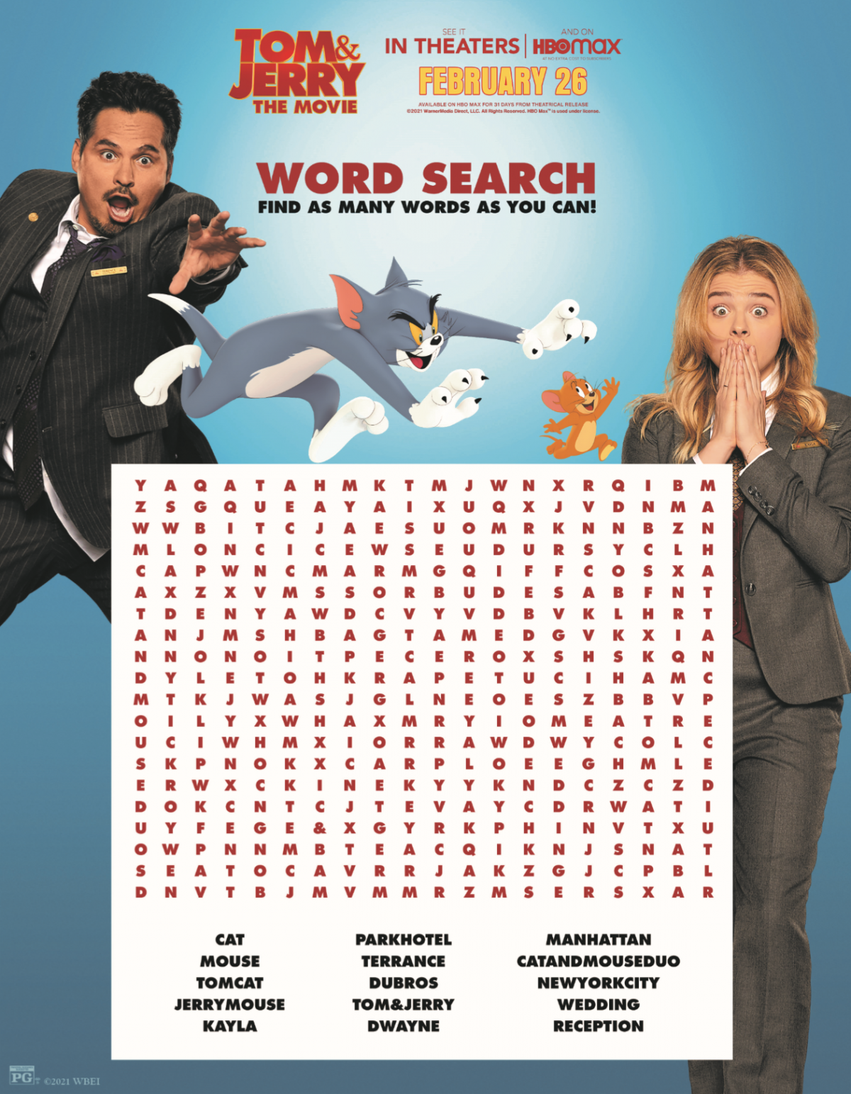 Free Printable Tom and Jerry Word Search Mama Likes This