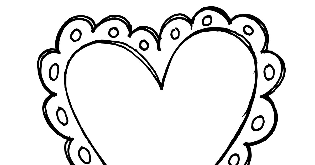 hearts with ribbons coloring pages