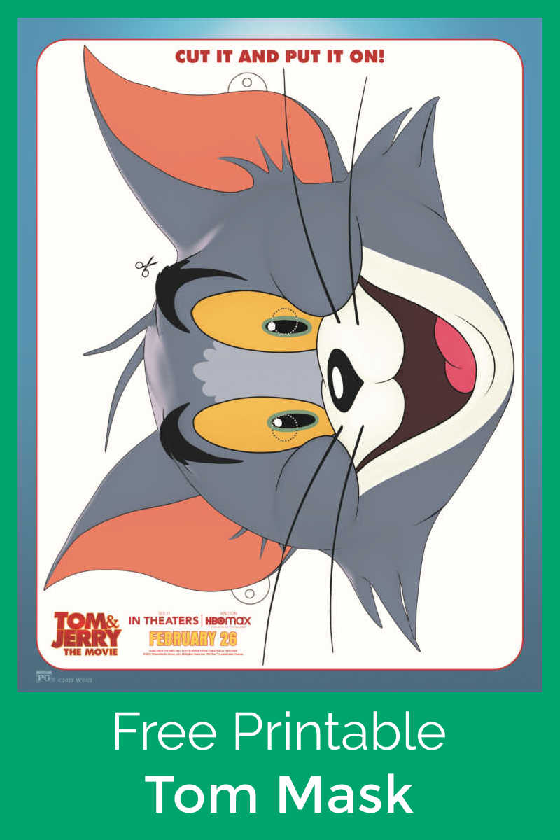 sponsored: Download this free printable Tom mask, so that your child can create some imaginative Tom and Jerry Movie fun at home. 