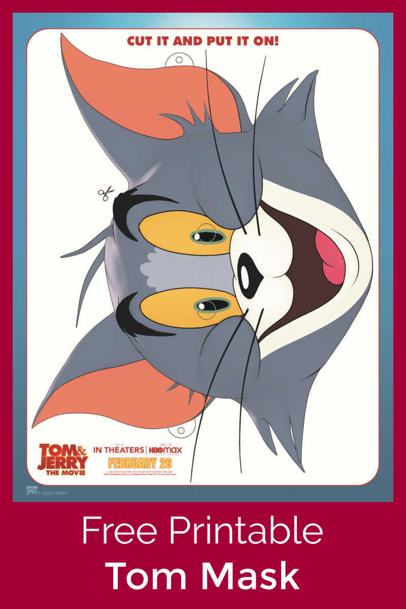 sponsored: Download this free printable Tom mask, so that your child can create some imaginative Tom and Jerry Movie fun at home. 