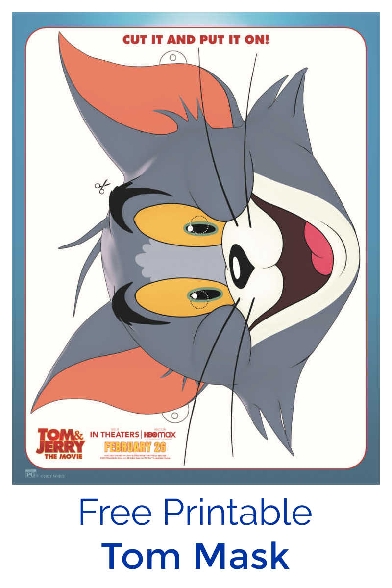 sponsored: Download this free printable Tom mask, so that your child can create some imaginative Tom and Jerry Movie fun at home. 