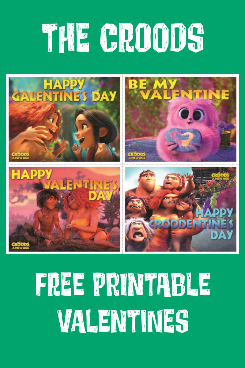 The Croods family is full of love, so it is great to share that love with these free printable Croods Valentines Day cards. 