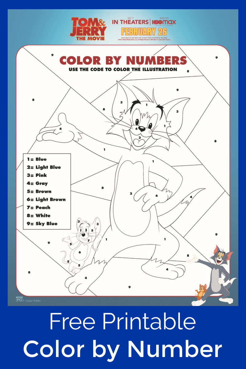 sponsored: Download this free printable Tom and Jerry color by number, so that your child can have fun with math and art at the same time. 