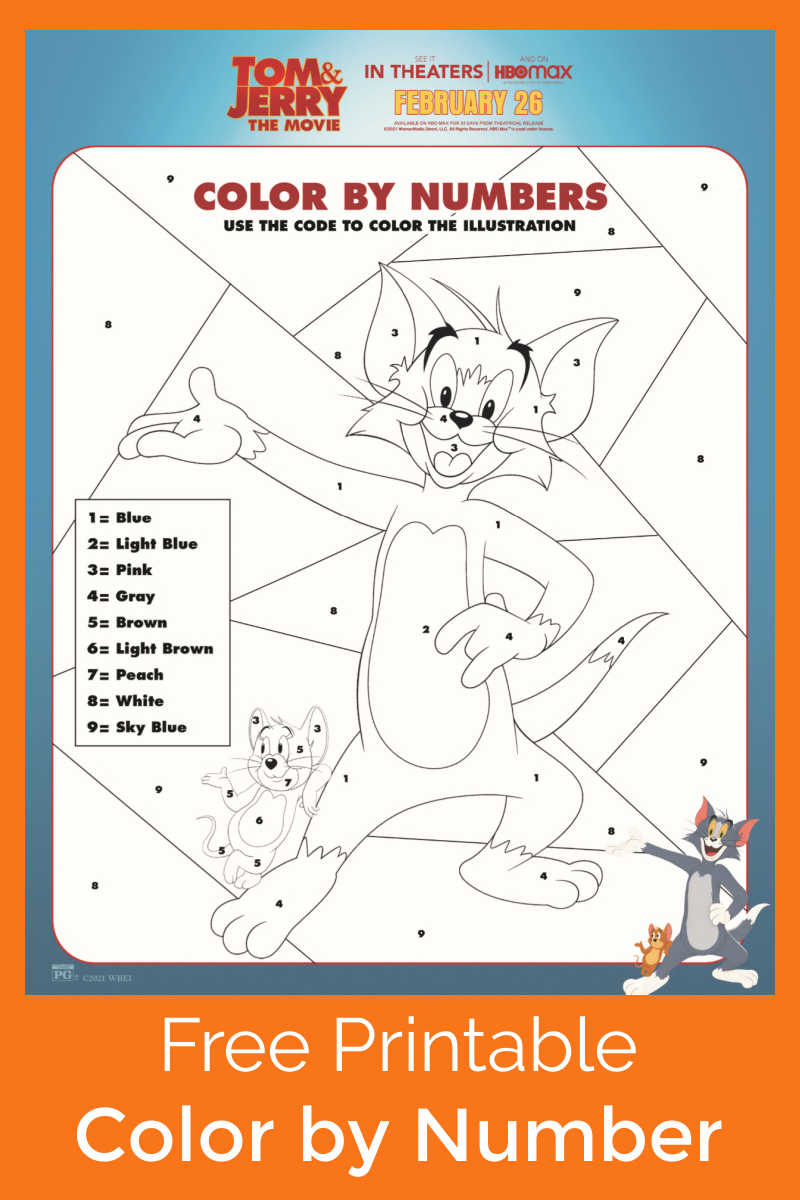 sponsored: Download this free printable Tom and Jerry color by number, so that your child can have fun with math and art at the same time. 