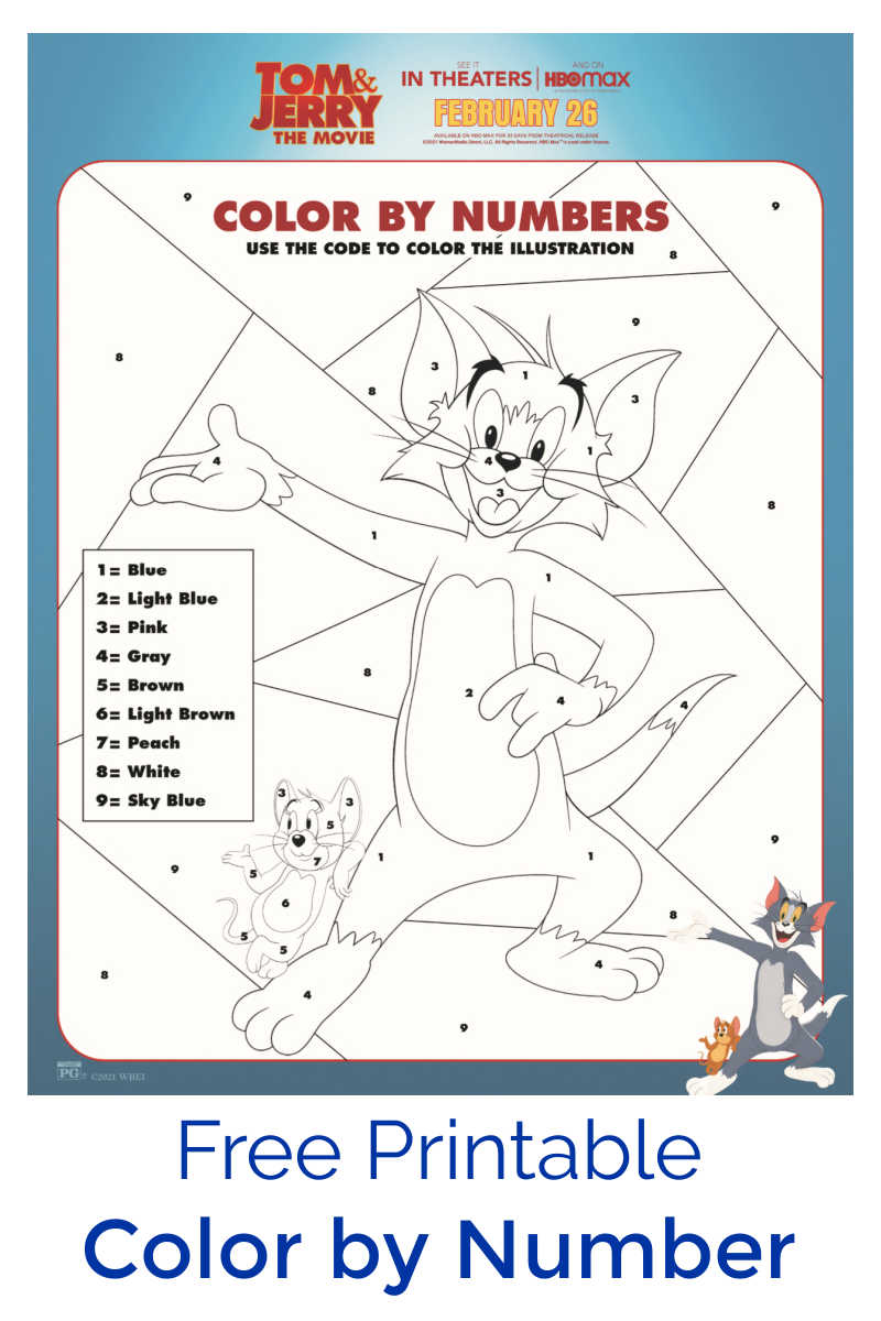 sponsored: Download this free printable Tom and Jerry color by number, so that your child can have fun with math and art at the same time. 