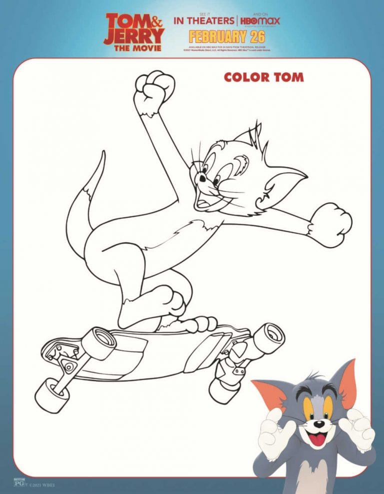 Free Printable Tom and Jerry Coloring Page - Mama Likes This