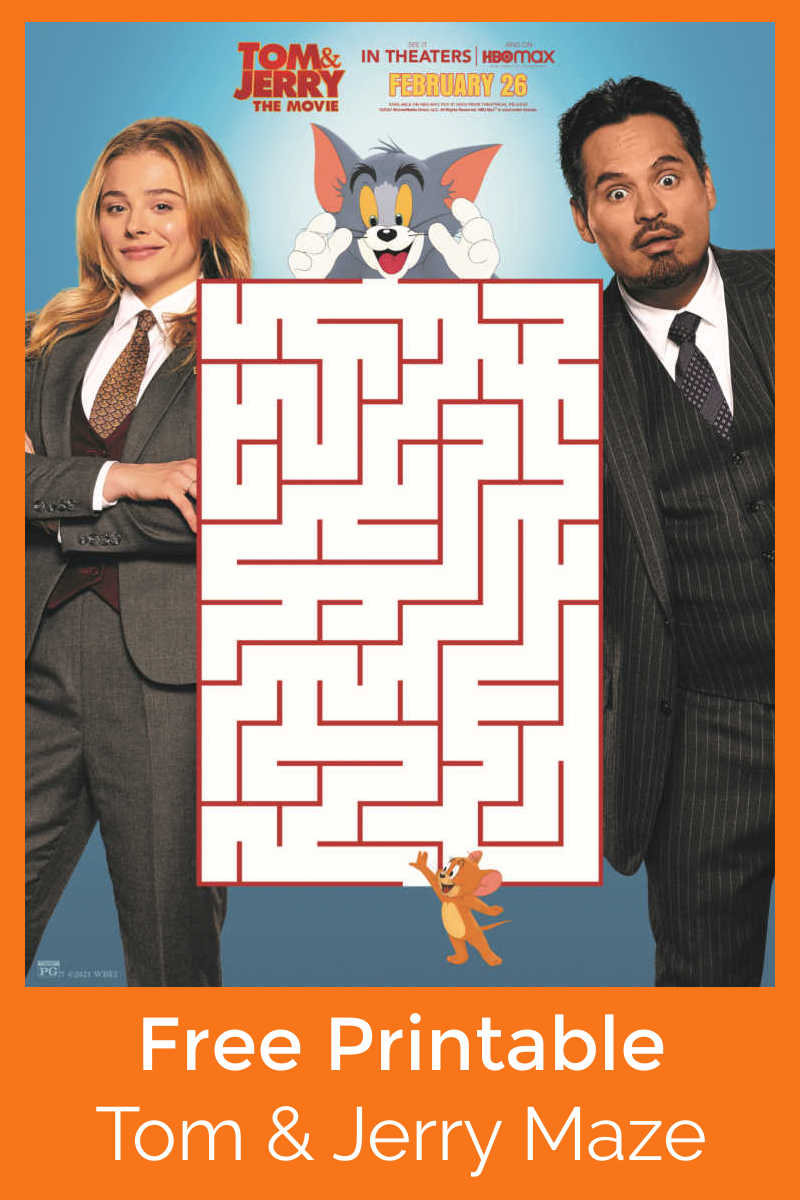 sponsored: Kids can have a fun challenge, when you download this free printable Tom and Jerry maze from the new Warner Brothers movie. 
