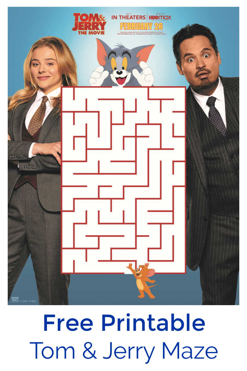 sponsored: Kids can have a fun challenge, when you download this free printable Tom and Jerry maze from the new Warner Brothers movie. 