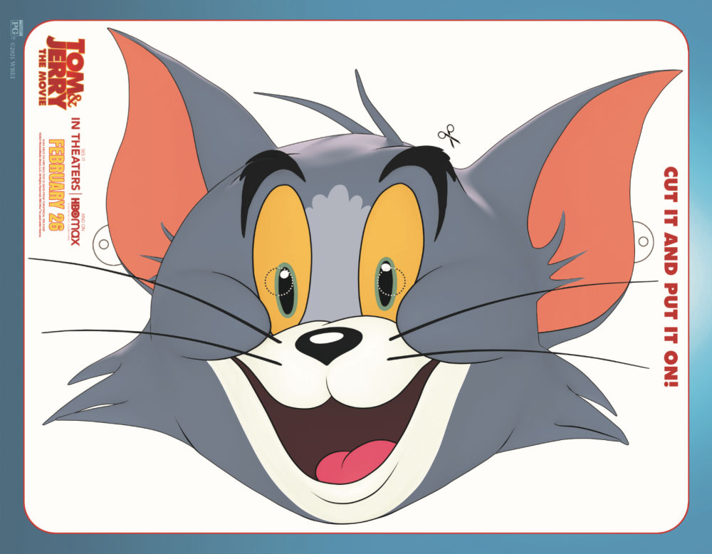 Free Printable Tom & Jerry Movie Tom Mask - Mama Likes This