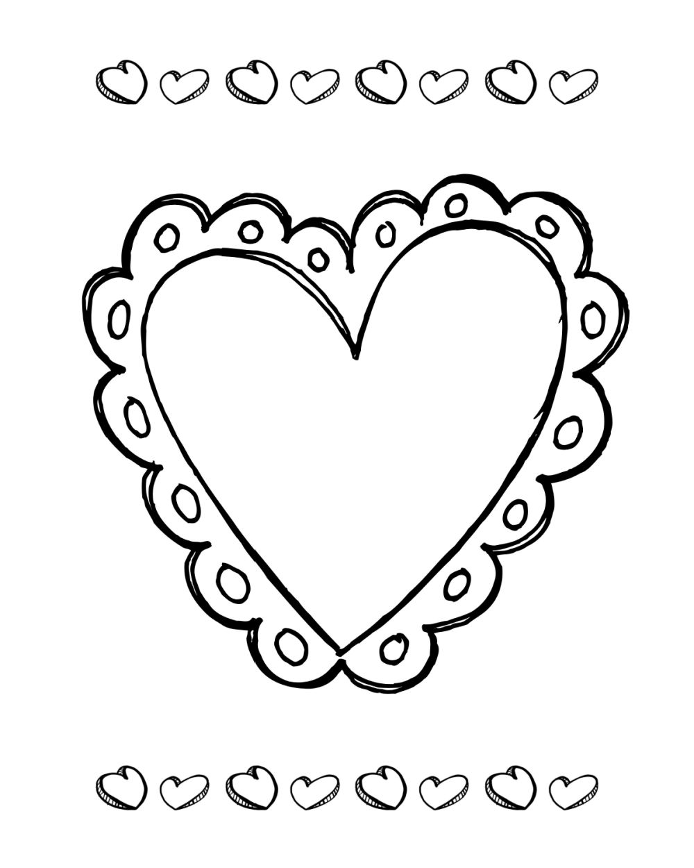 printable valentine heart coloring page