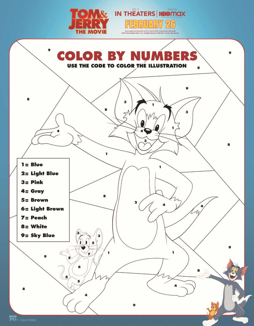 sponsored: Download this free printable Tom and Jerry color by number, so that your child can have fun with math and art at the same time. 