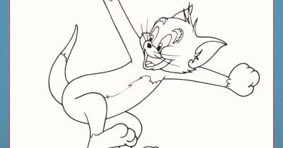 tom cat coloring page.