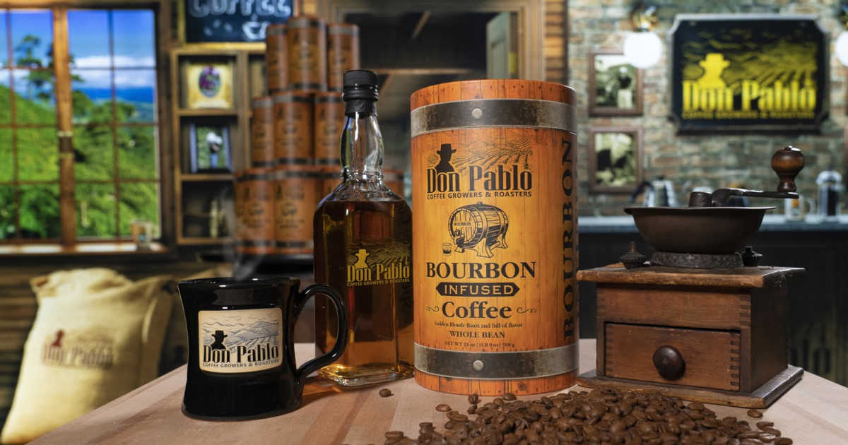 bourbon infused coffee from don pablo coffee roaster. 