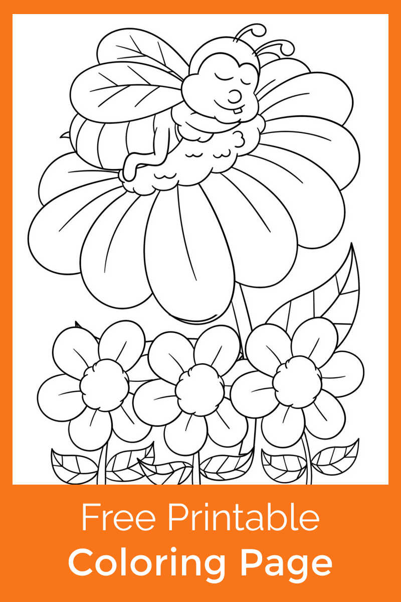 It is hard work for bees to make honey, but this adorable bee napping on a flower coloring page is fun to color. 