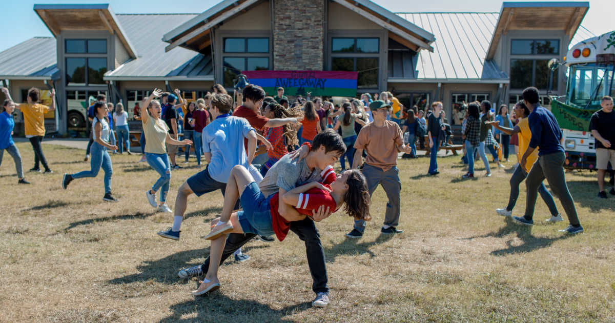 outdoor dance scene from a week away musical.