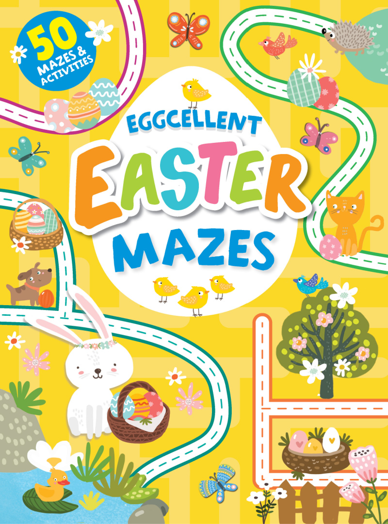 childrens book - eggcellent easter mazes.