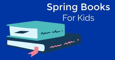 stack of two spring books for kids