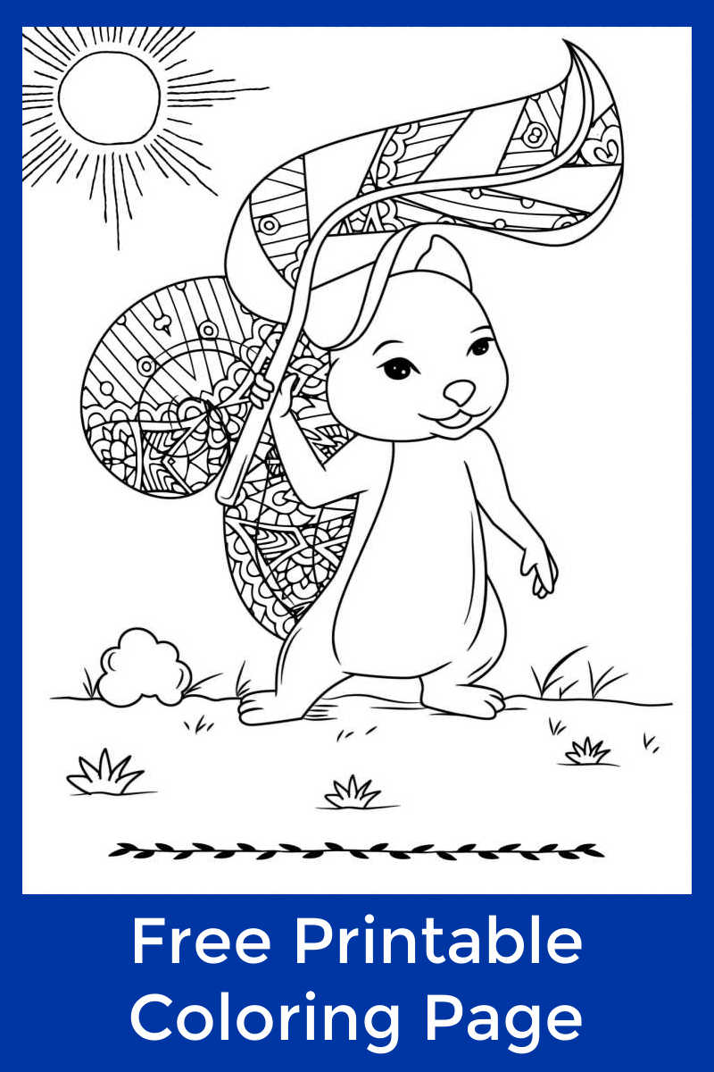It is always so nice to soak up the sun, so you will love this free printable squirrel in the sunshine coloring page. 