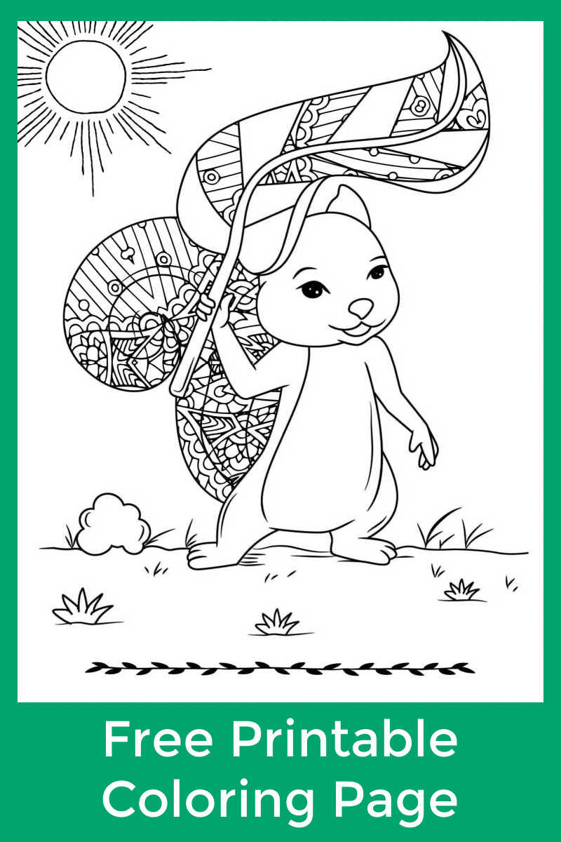 It is always so nice to soak up the sun, so you will love this free printable squirrel in the sunshine coloring page. 