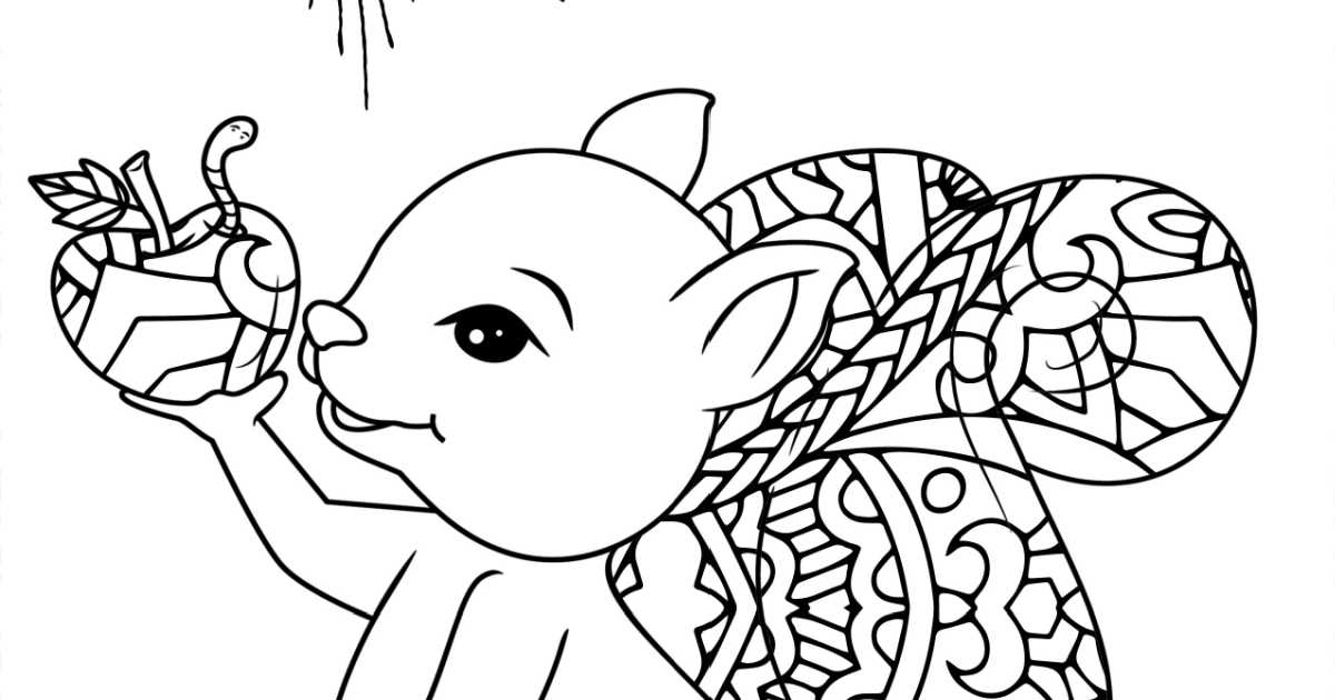 squirrel apple coloring page.