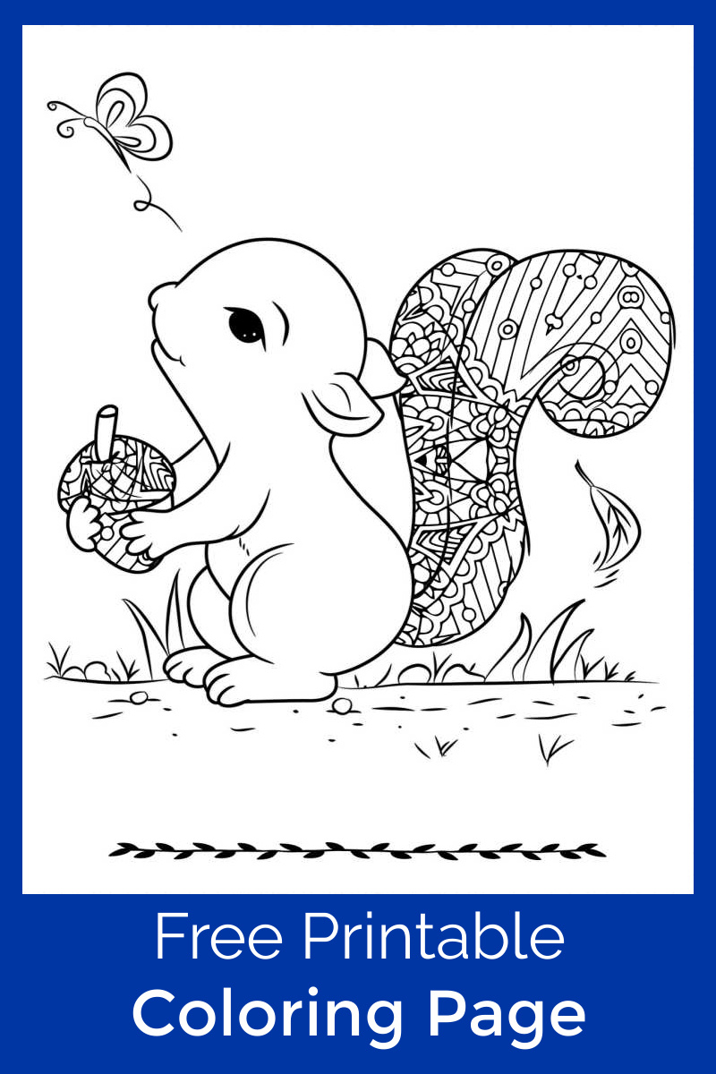 squirrel butterfly coloring page.