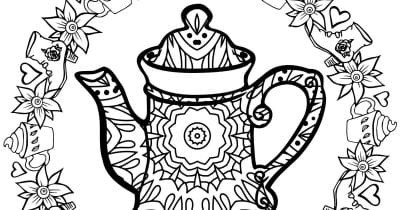 tea kettle coloring page.