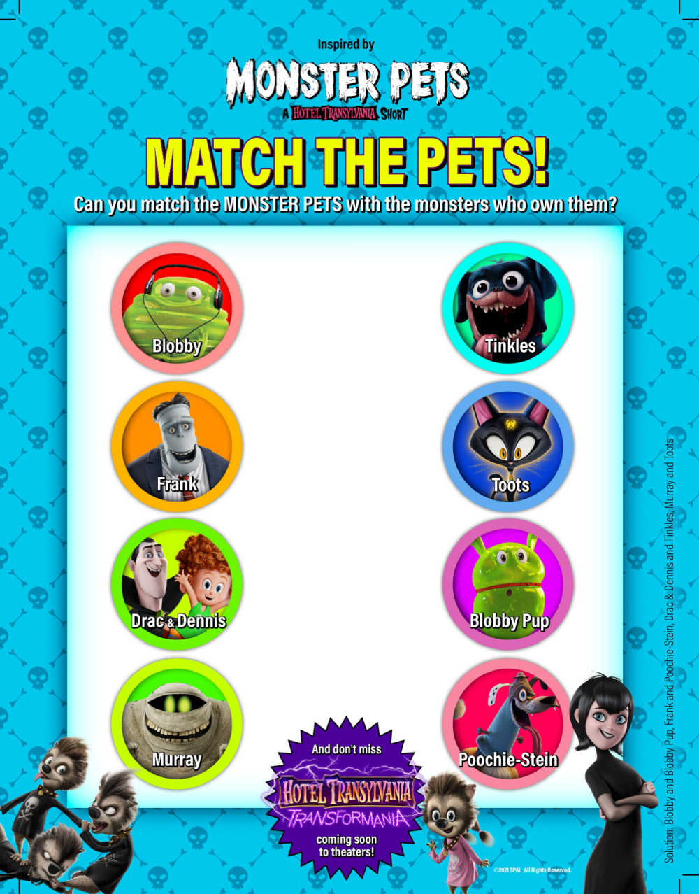 Download this free Monster Pets matching activity, so that your child can try to match the Monster Pets with the monsters who own them. 