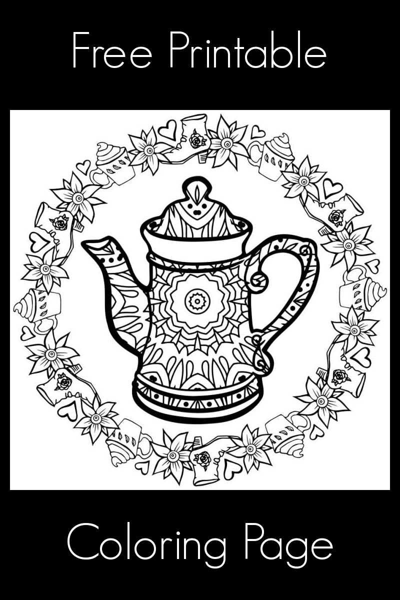 Download this free pdf, so you can relax with a cuppa as you color this free printable tea kettle coloring page. 