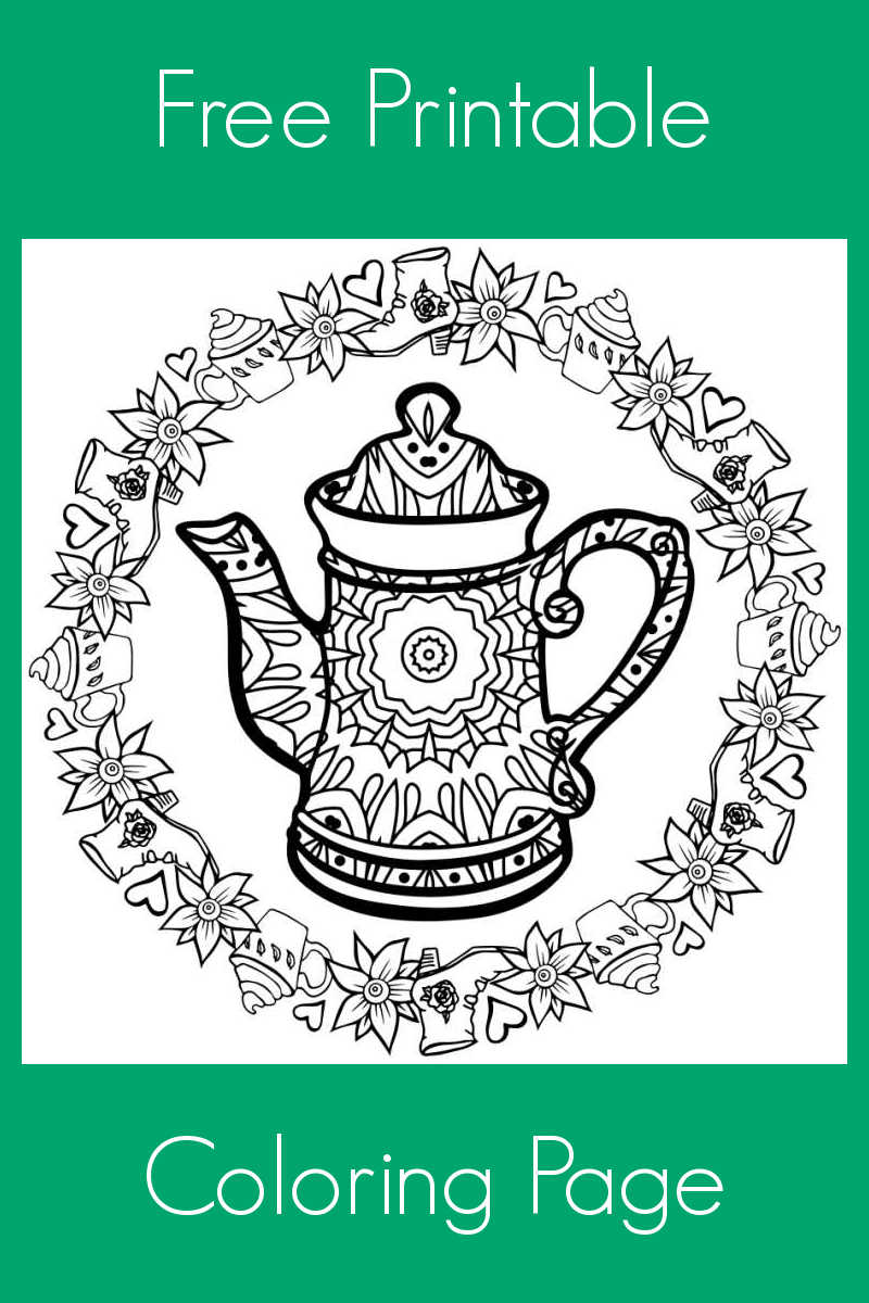 Download this free pdf, so you can relax with a cuppa as you color this free printable tea kettle coloring page. 