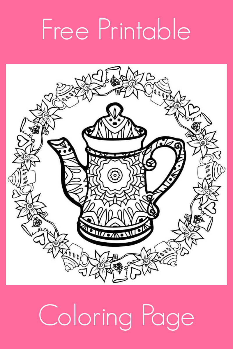 Download this free pdf, so you can relax with a cuppa as you color this free printable tea kettle coloring page. 